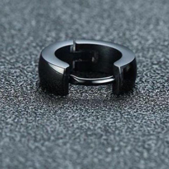 Ion Plated Stainless Steel Huggie Hoop Earrings - Picture 4 of 4